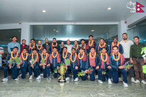 यू-१६ इस्ट जोन कपको उपाधि जितेको नेपाली टोली स्वदेश फिर्ता